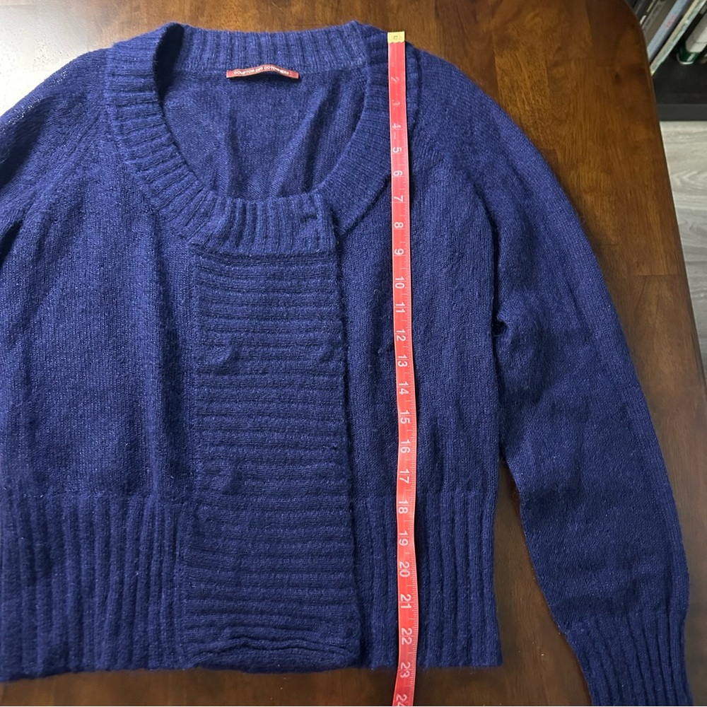 Comptoir Des Cotonniers Womens Mohair Blend Navy Blue Light Sweater Size Large - Picture 11 of 12